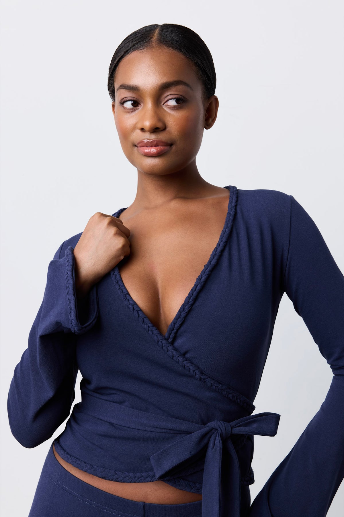 Braided Wrap Top Blackberry
