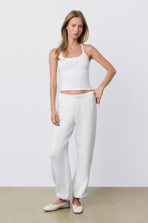 Lace Racer Bride Tank Coconut