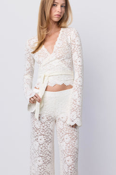 Lace Wrap Top Pearl