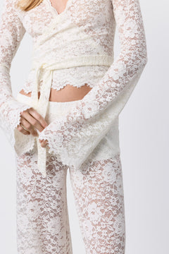 Lace Wrap Top Pearl