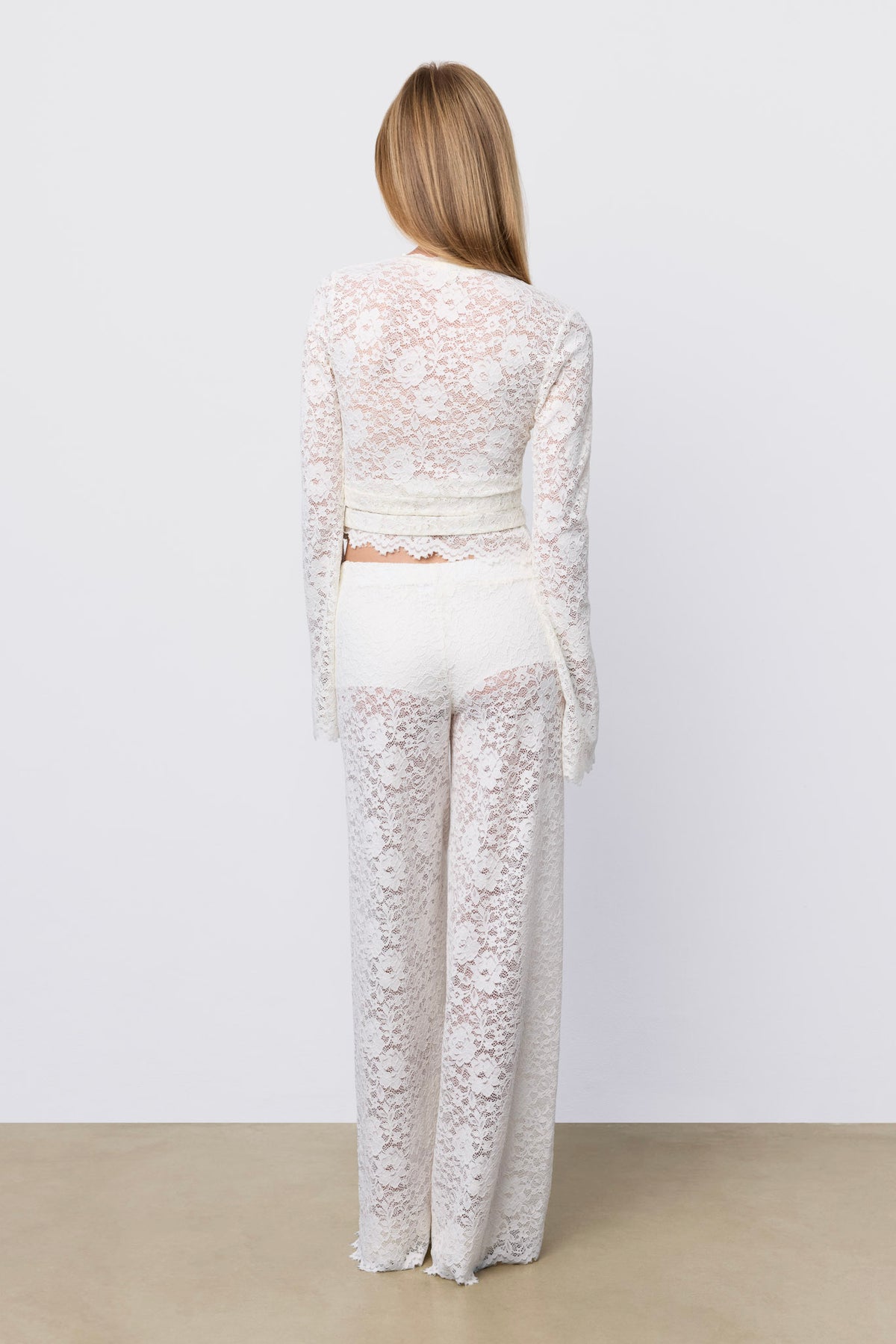 Lace Wrap Top Pearl