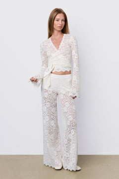 Lace Wrap Top Pearl