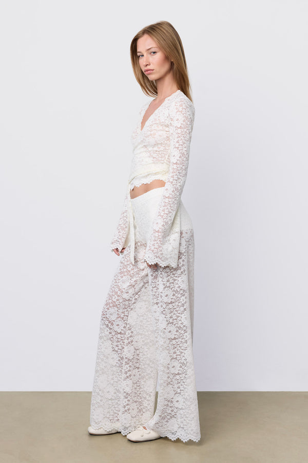 Lace Wrap Top Pearl
