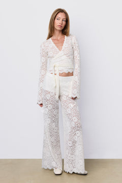 Lace Wrap Top Pearl
