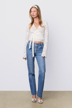 Lace Wrap Top Pearl