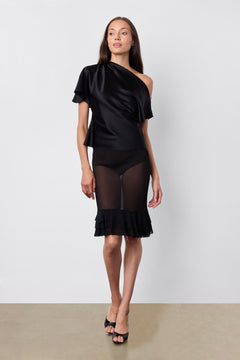 Asymmetrical Top Black