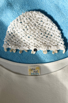 Crochet Cap Coconut Sequin / Shells