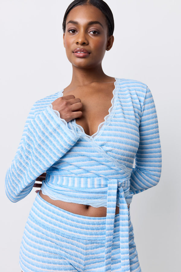 Boardwalk Wrap Top Cotton Candy Stripe
