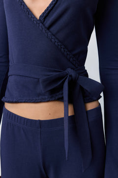 Braided Wrap Top Blackberry