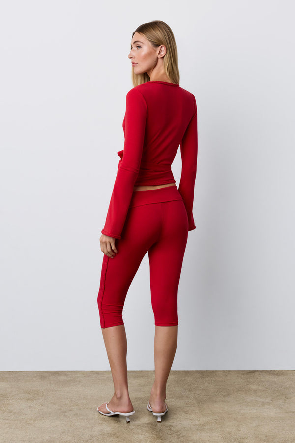 Braided Capri Pant Cherry Popsicle