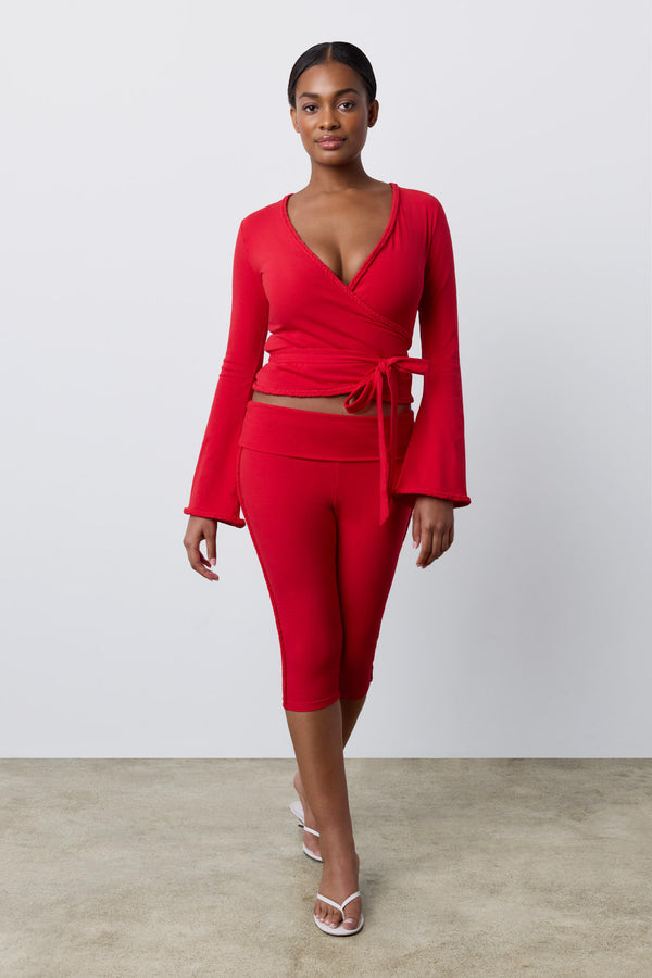 Braided Capri Pant Cherry Popsicle