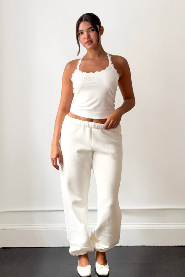 Lace Racer Bride Tank Coconut