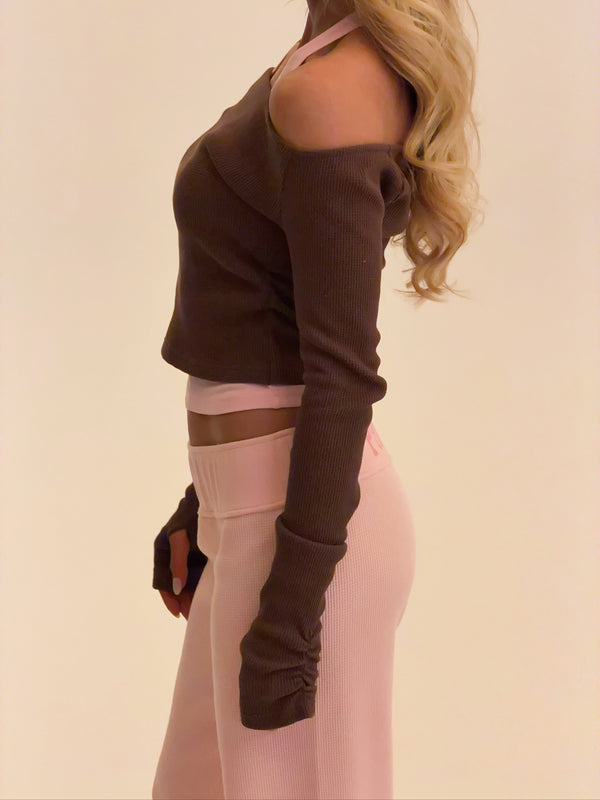 Twofold Top Chocolate / Bubblegum Pink