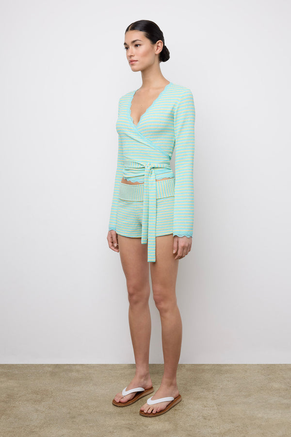 Villa Wrap Top Sunrise Stripe