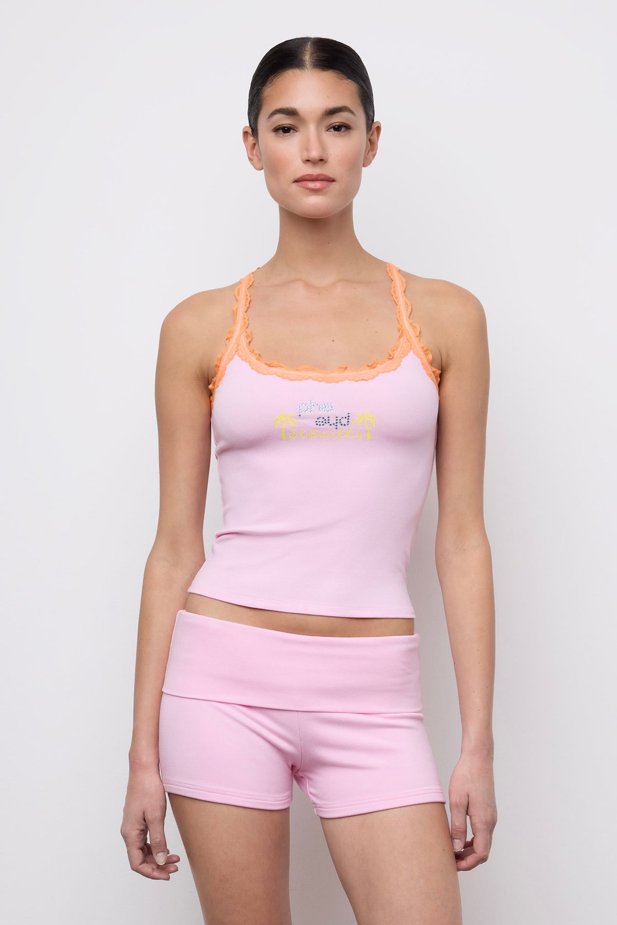 Lace Racer Tank Guava / Hibiscus