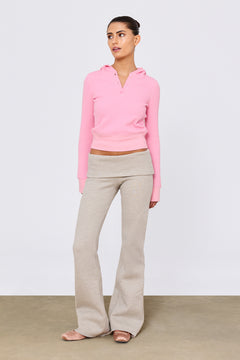 Waffle Henley Hot Pink