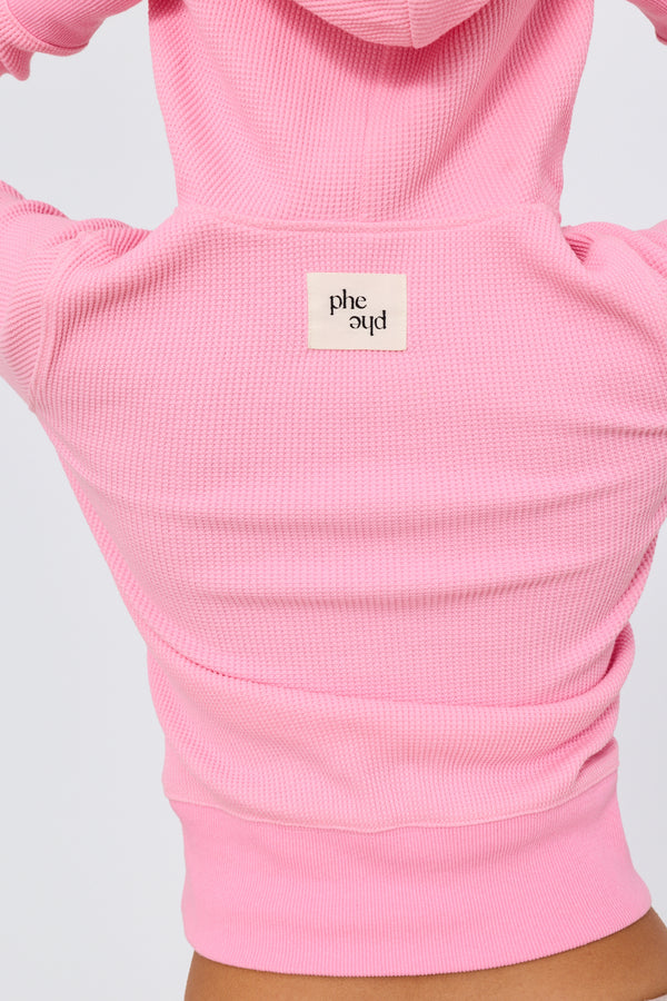 Waffle Henley Hot Pink