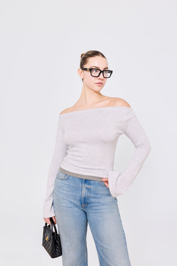 Ellette Top Light Heather Grey