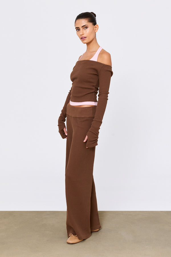 Twofold Top Chocolate / Bubblegum Pink