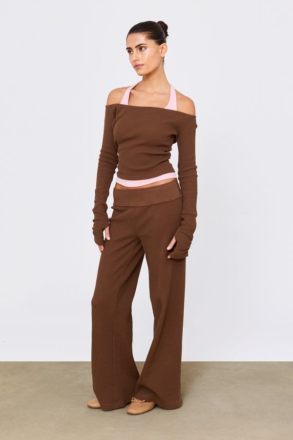 Twofold Top Chocolate / Bubblegum Pink