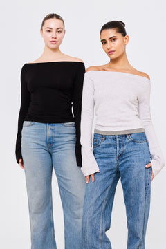 Ellette Top Light Heather Grey