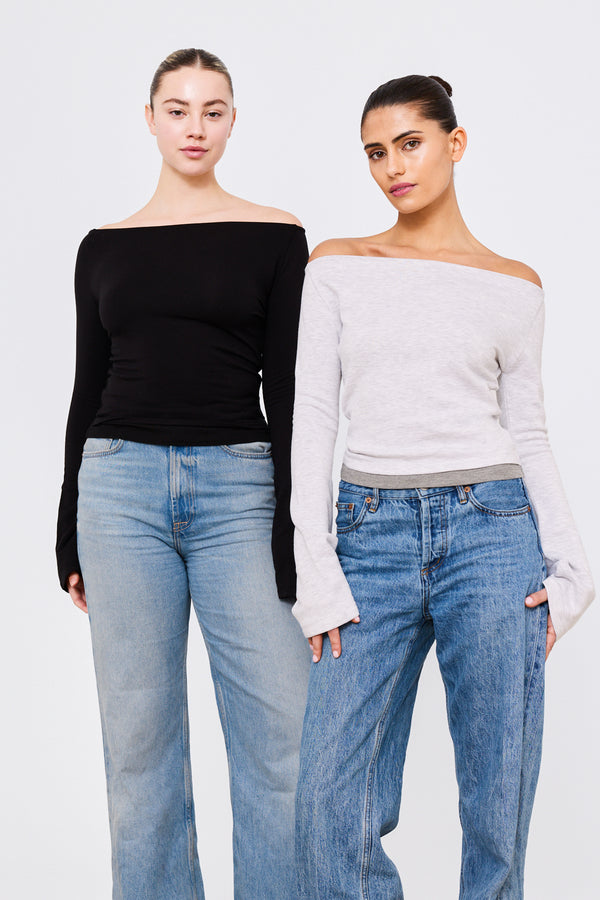 Ellette Top Light Heather Grey