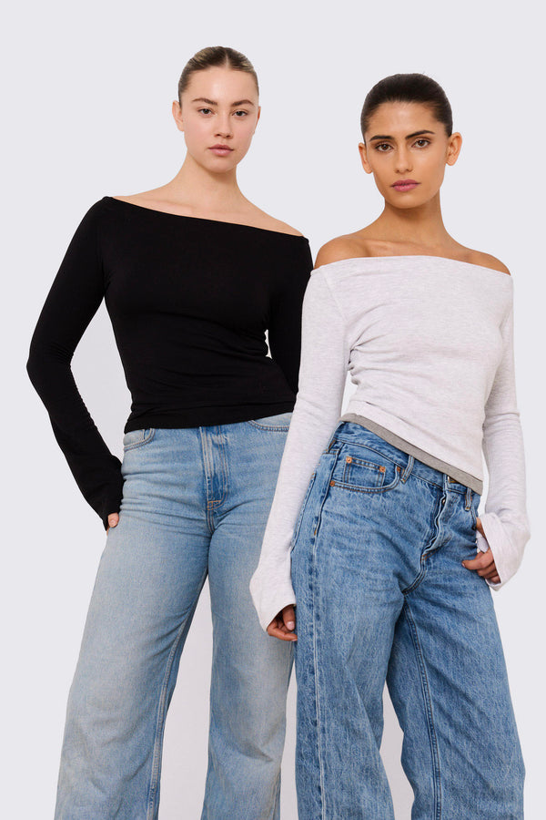 Ellette Top Light Heather Grey