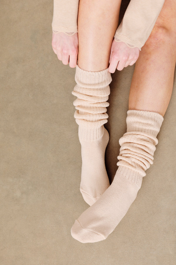 Scrunch Socks Beige