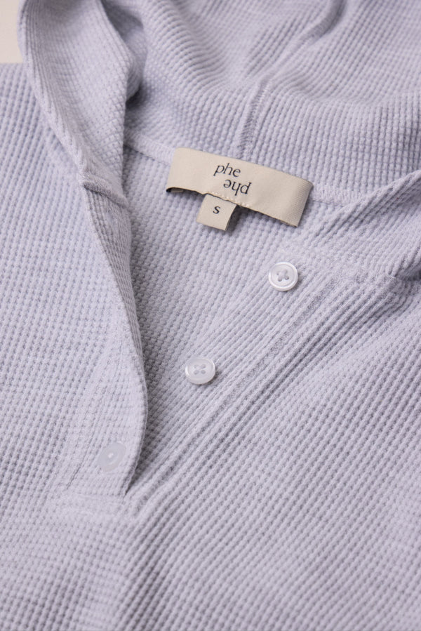 Waffle Henley Light Heather Grey