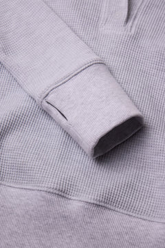 Waffle Henley Light Heather Grey