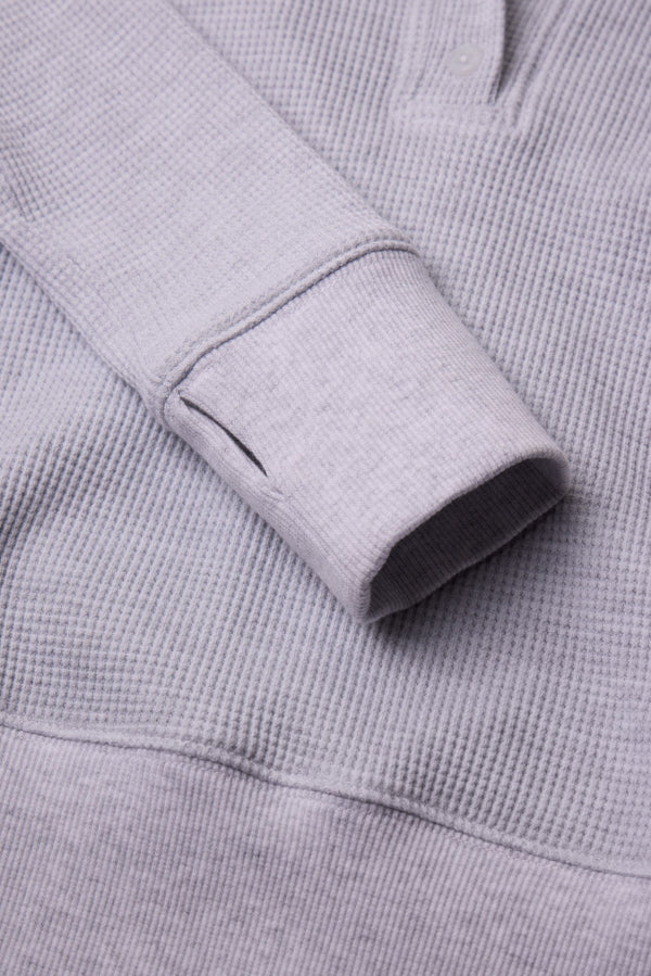 Waffle Henley Light Heather Grey