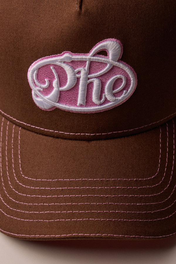 90's Halo Hat Chocolate / Hot Pink
