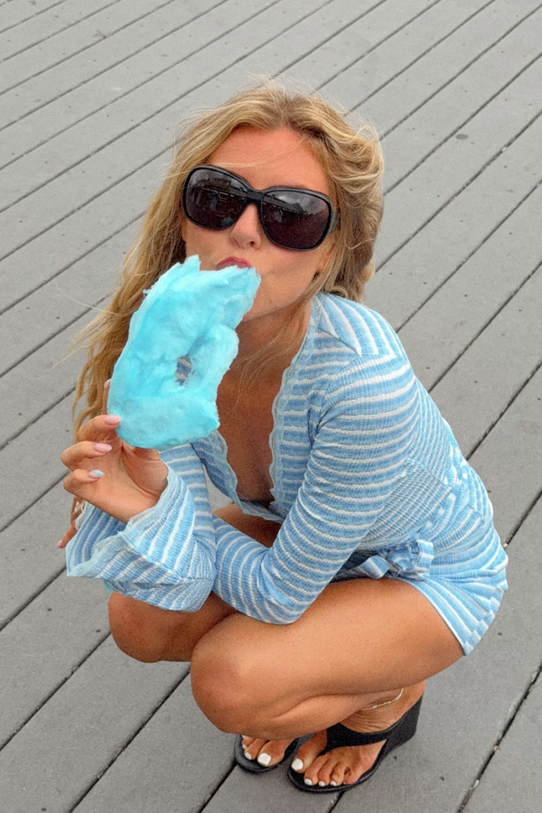 Boardwalk Wrap Top Cotton Candy Stripe