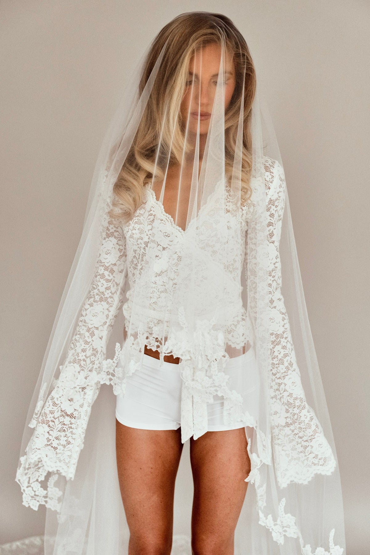 Lace Wrap Top Pearl