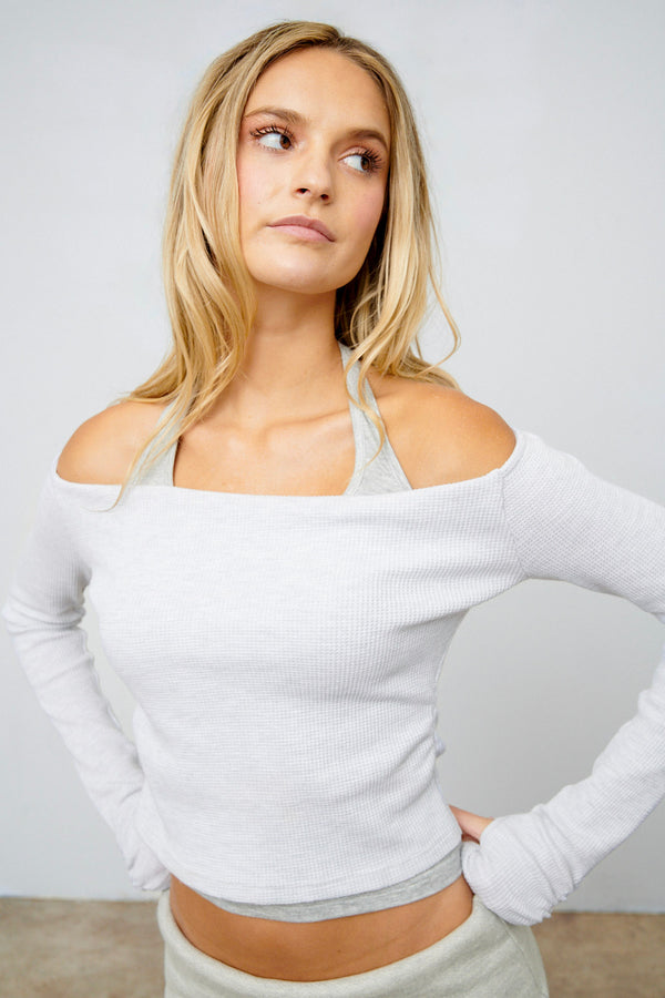 Twofold Top Light Heather Grey