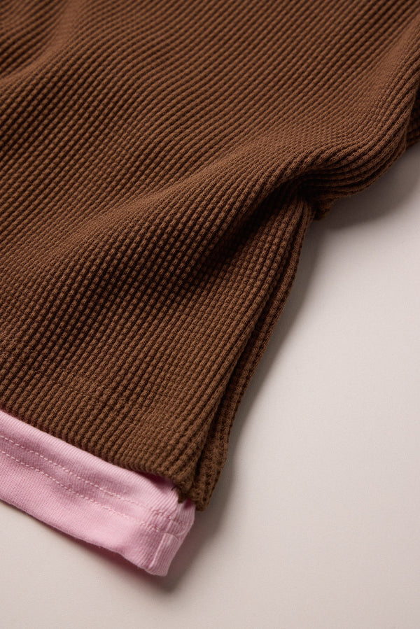 Twofold Top Chocolate / Bubblegum Pink